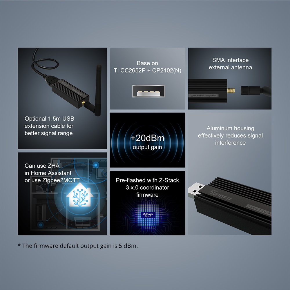 SONOFF ZBDongle-P Zigbee 3.0 U - Zigbee Coordinator Stick recension och pris